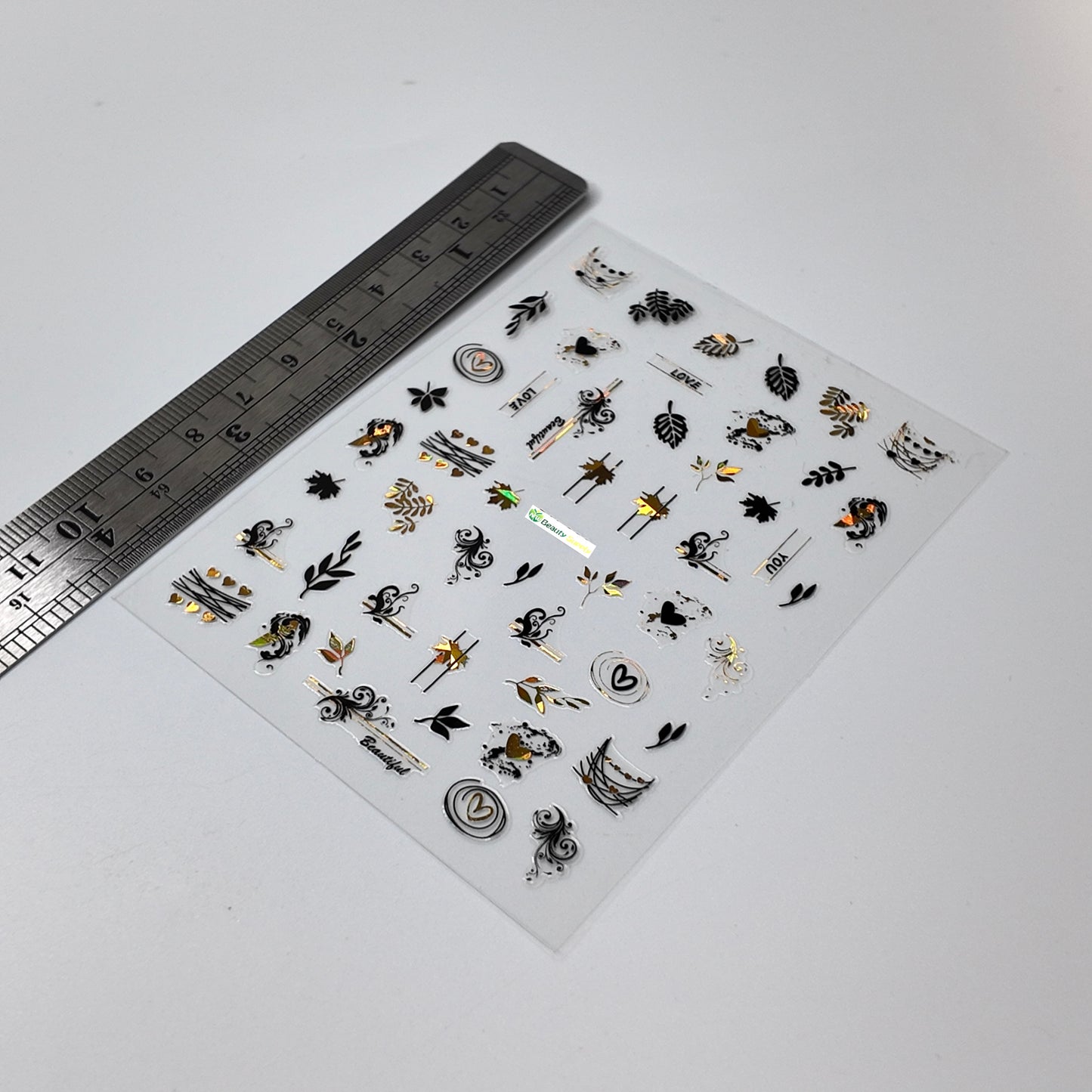 Gold and Black Leaves Sticker Decal