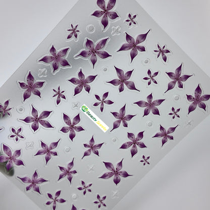 Purple and Pink Florals Sticker Decal