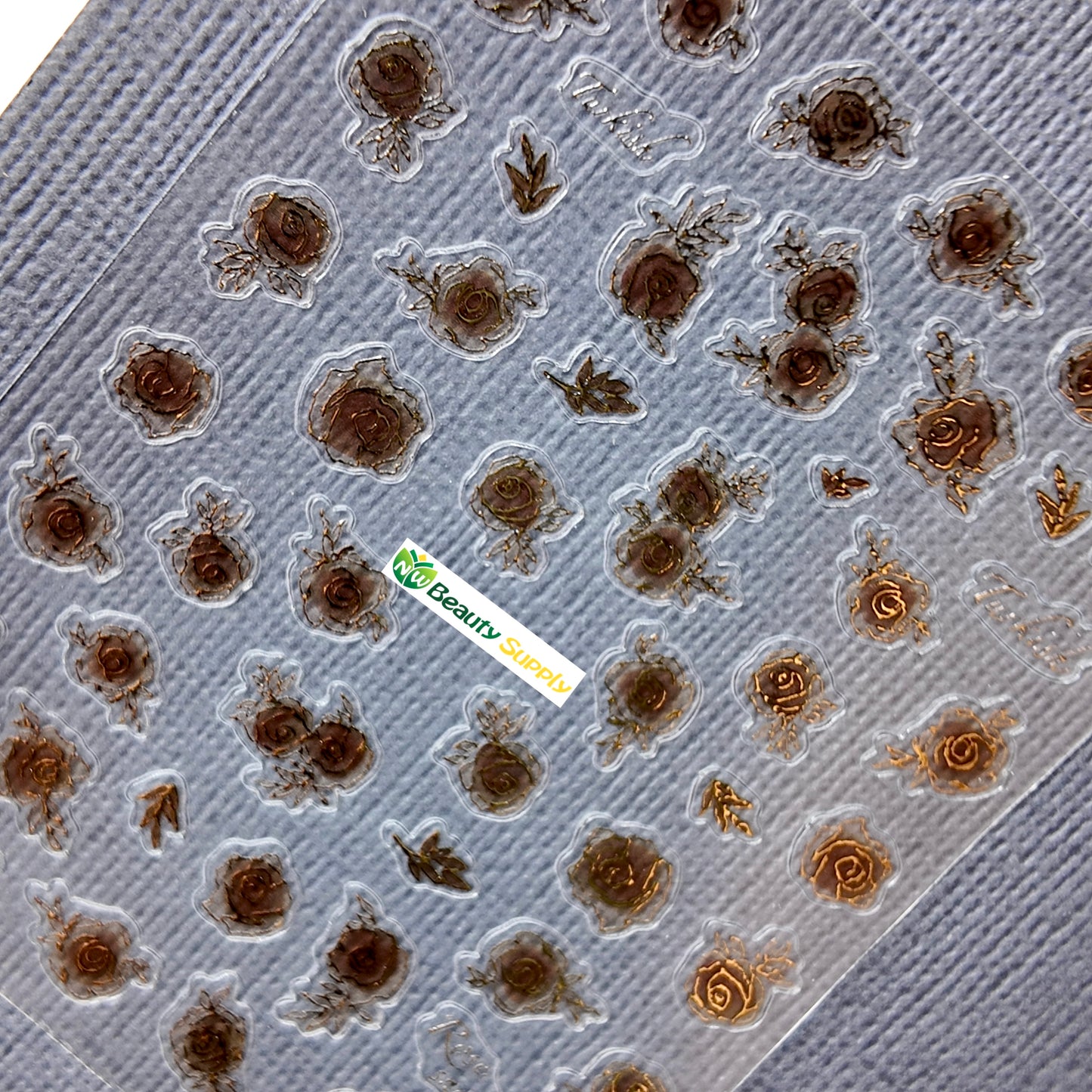 Gold Flowers and Words Sticker Decal