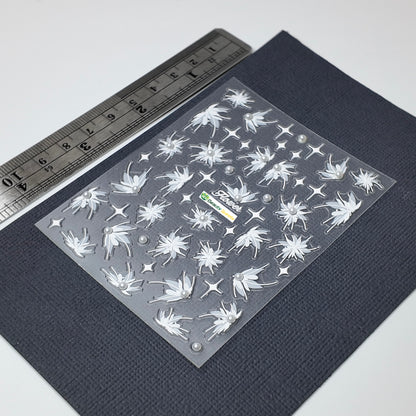 White Floral Butterfly Sticker Decal