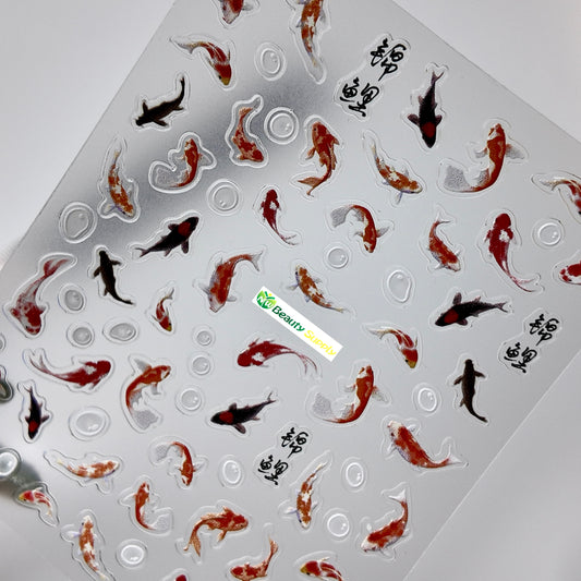 Orange and Black Koi Fish Sticker Decal