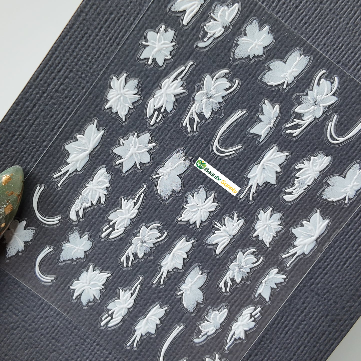 White Textured Flower Sticker Decal