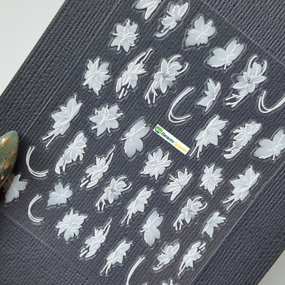 White Textured Flower Sticker Decal