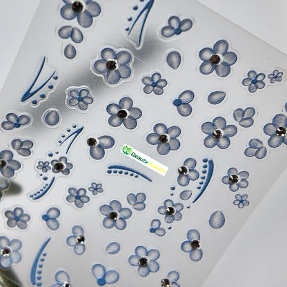 Blue Flower Sticker Decal