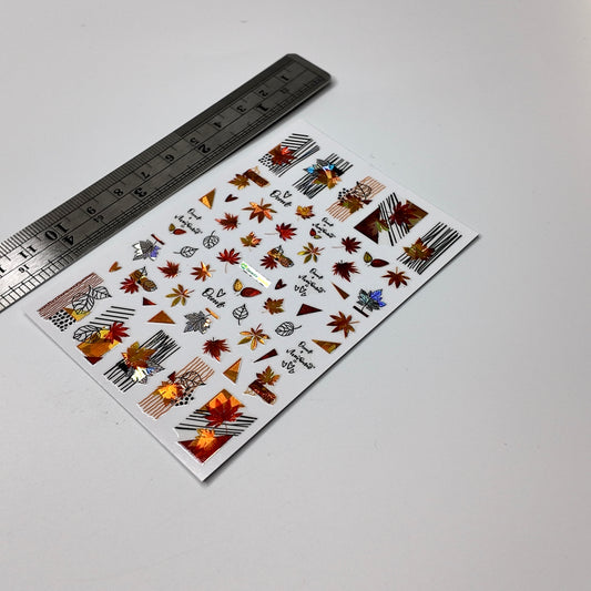 Holographic Fall Leaves Sticker Decal