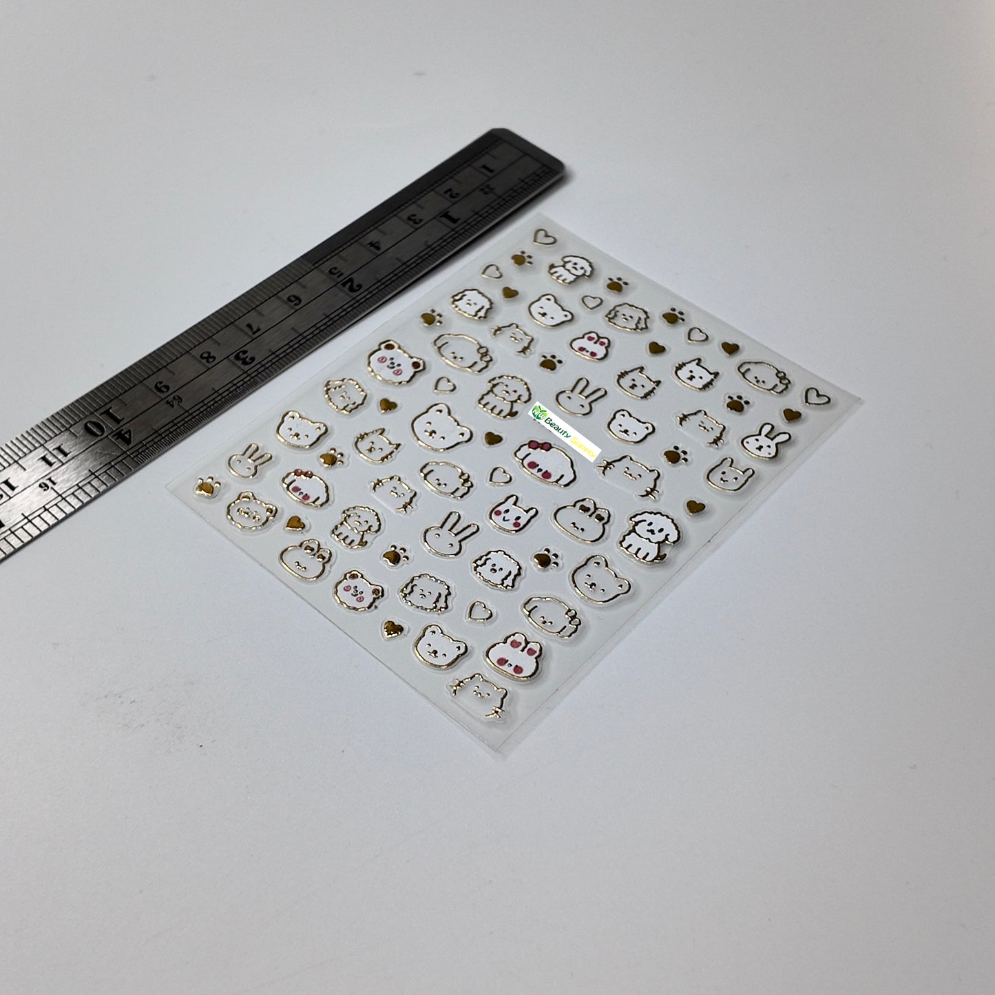 White and Gold Bear and Dog Sticker Decal