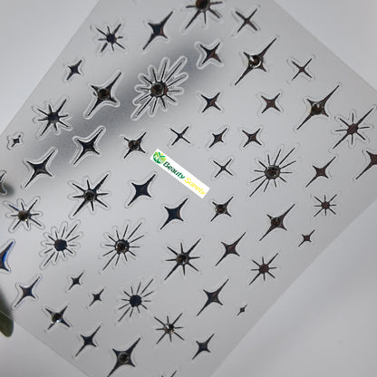 Silver Pointy Star Sticker Decal