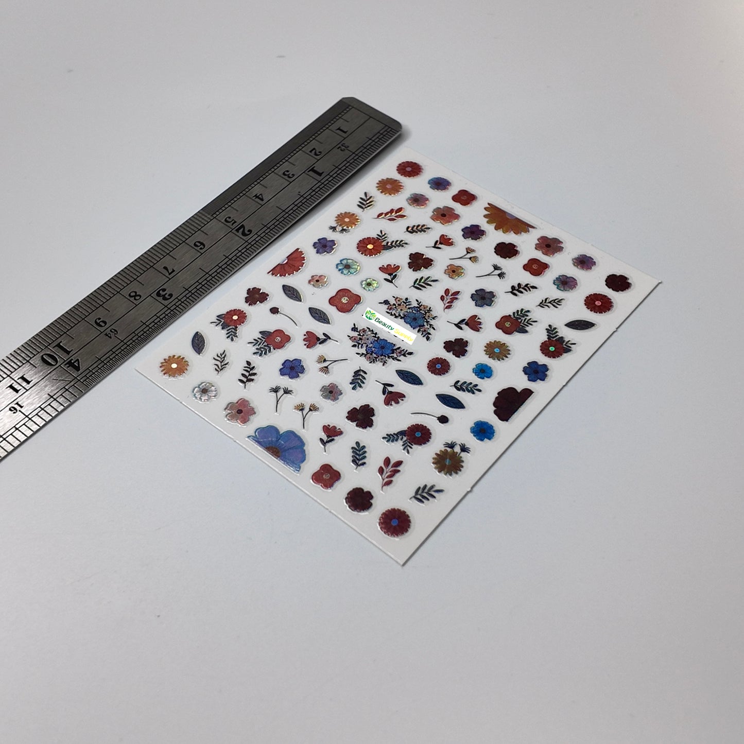 Holographic Flowers and Leaves Sticker Decal