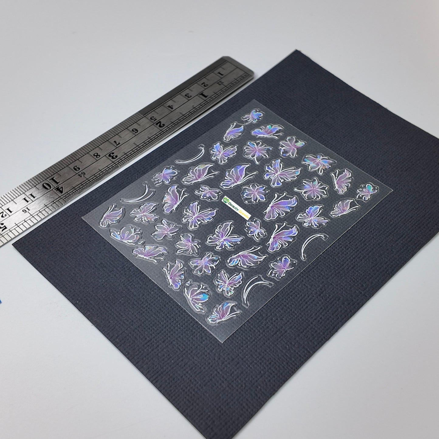 White and Purple Floral Butterfly Sticker Decal