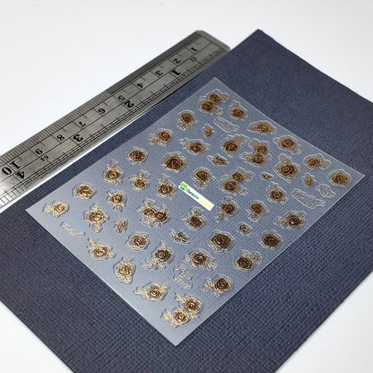 Gold Flowers and Words Sticker Decal