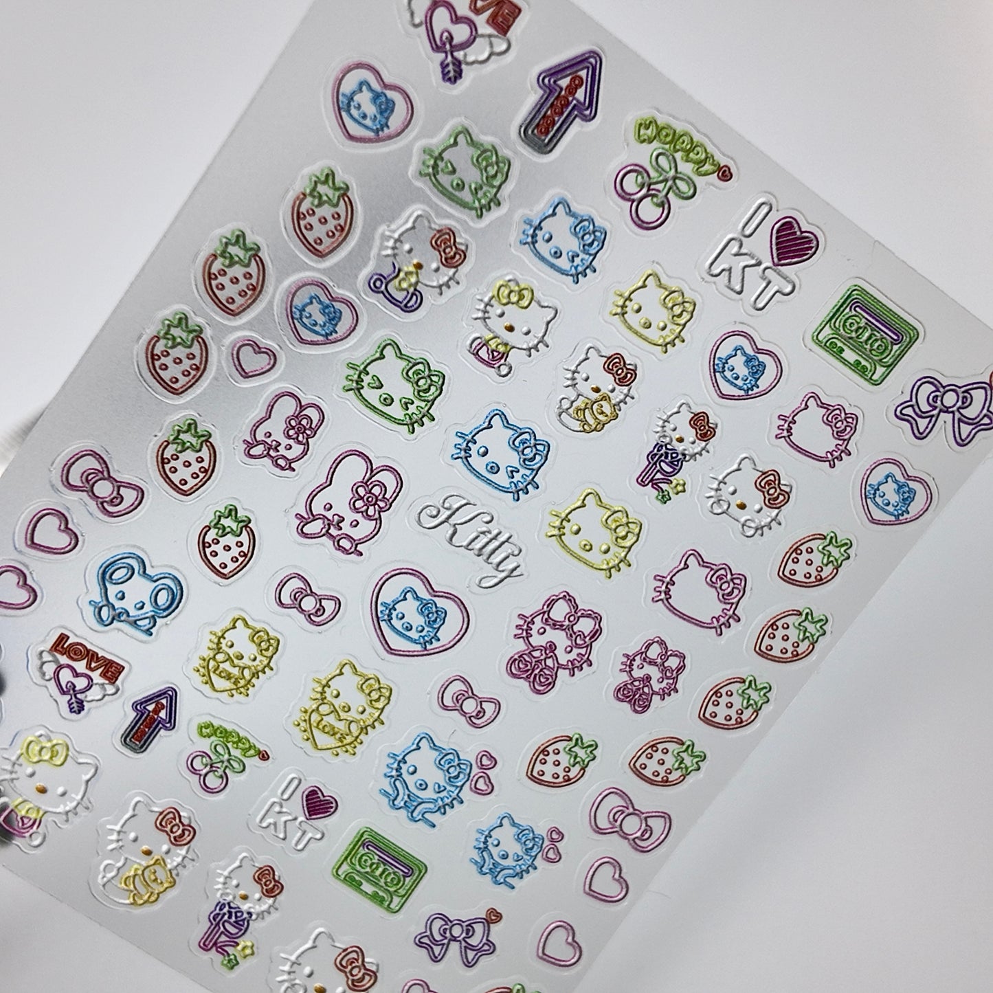 Colorful Hello Kitty Outline Sticker Decal