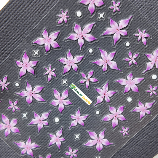 Purple and Pink Florals Sticker Decal