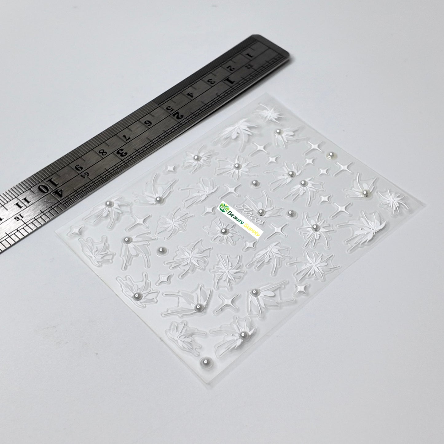 White Floral Butterfly Sticker Decal