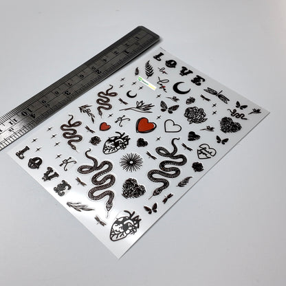 Snakes and Hearts Sticker Decal