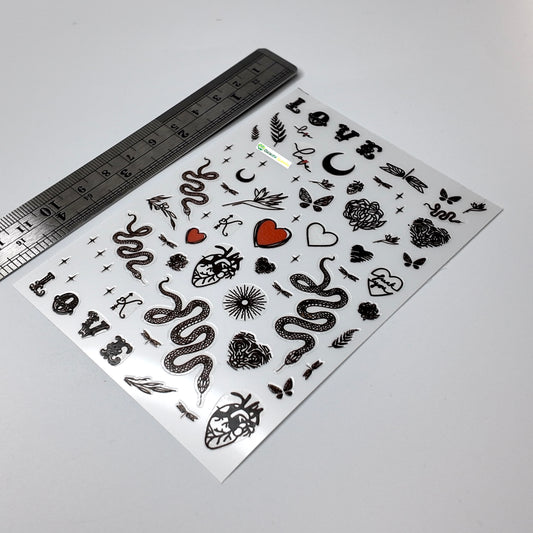 Snakes and Hearts Sticker Decal
