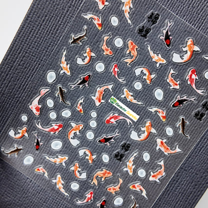 Orange and Black Koi Fish Sticker Decal