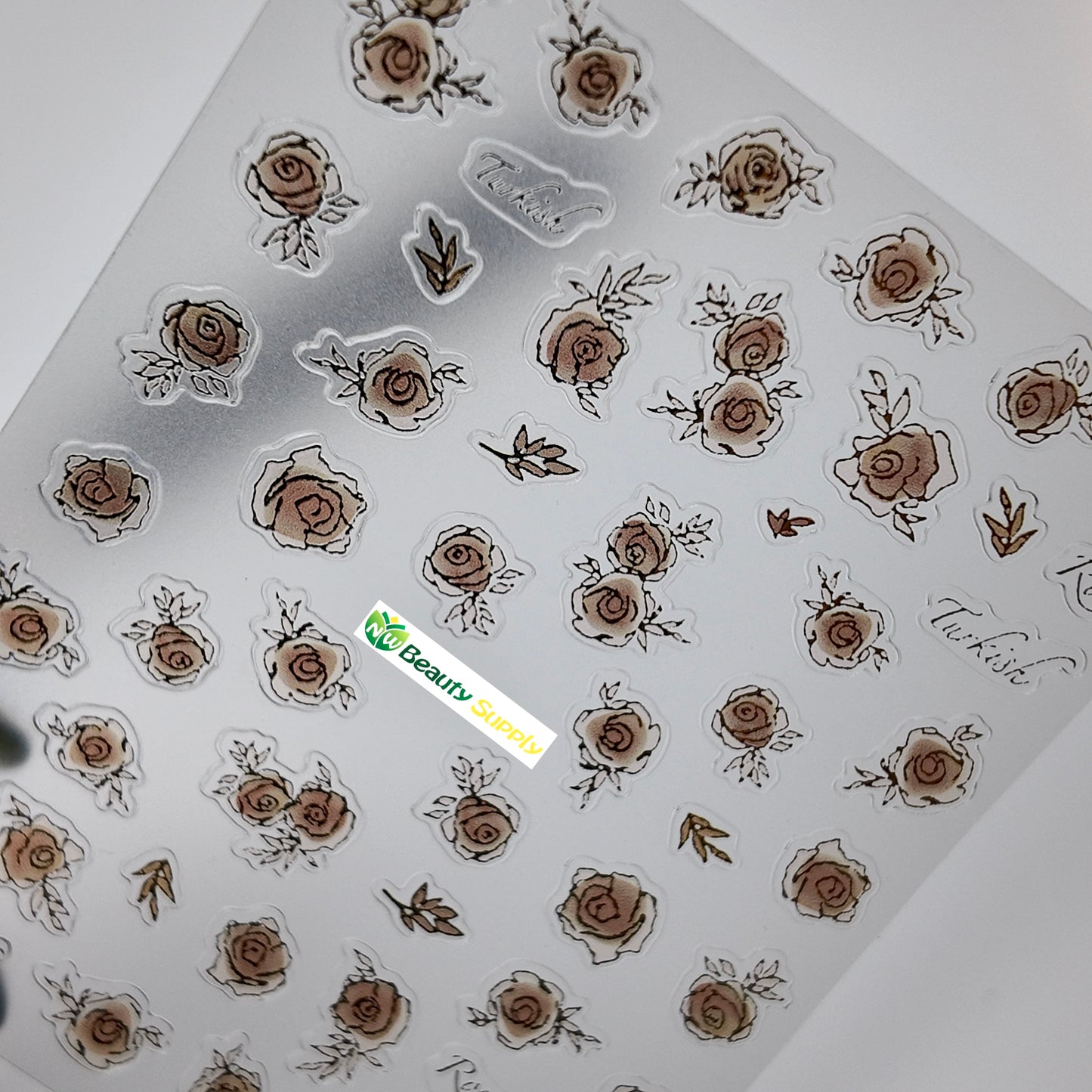 Gold Flowers and Words Sticker Decal