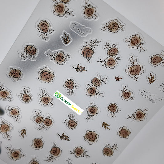 Gold Flowers and Words Sticker Decal