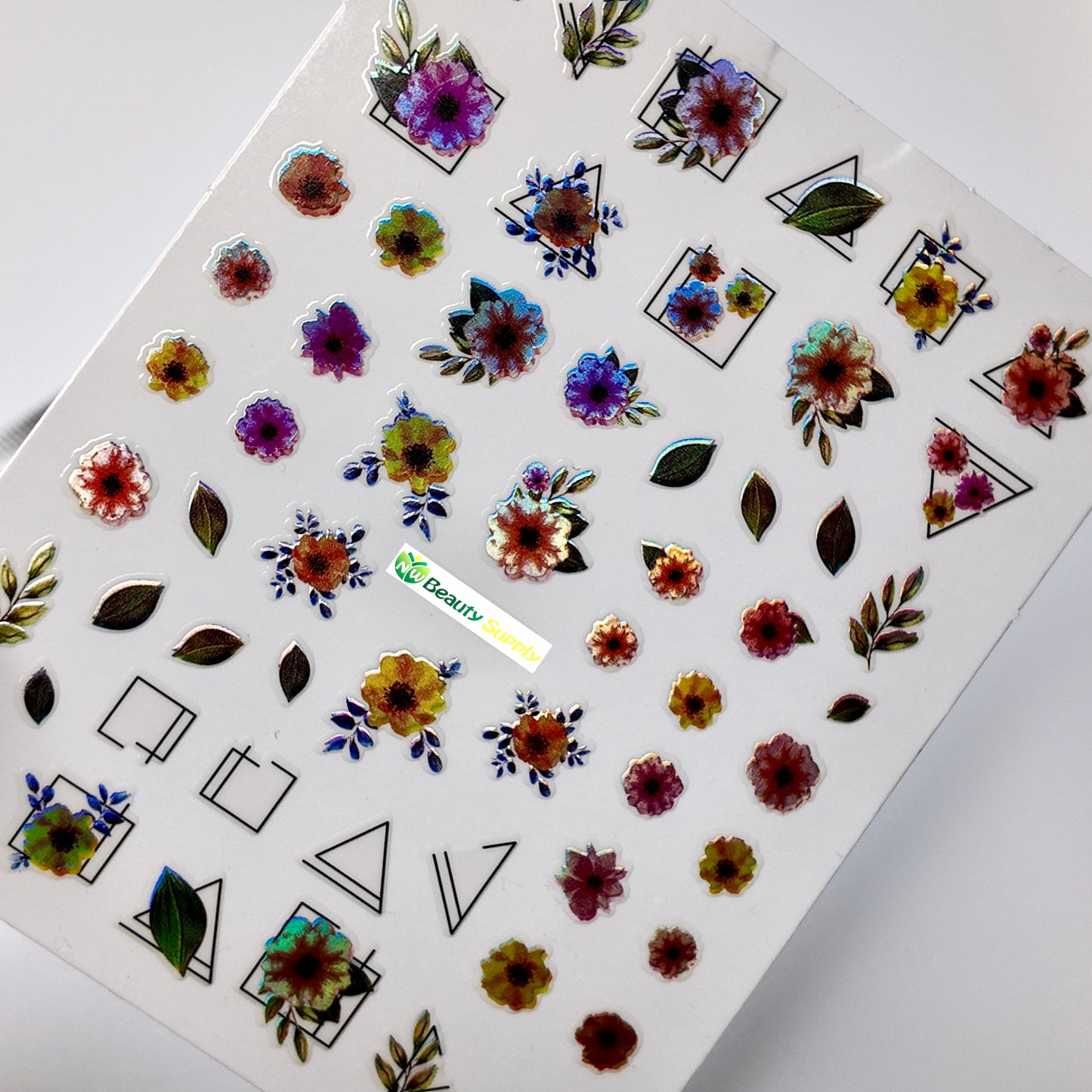 Flowers and Shape Outlines Sticker Decal