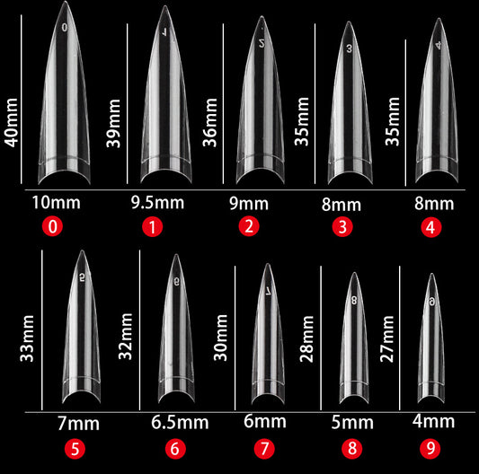 LIA STILETTO XL 500 TIPS/BOX