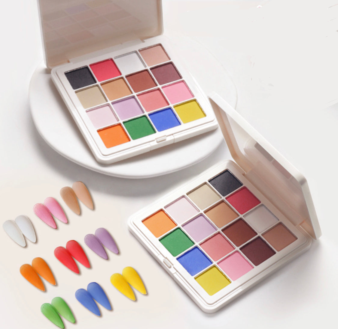 Nail Gradient Pigment Powder Pallet 16 colors