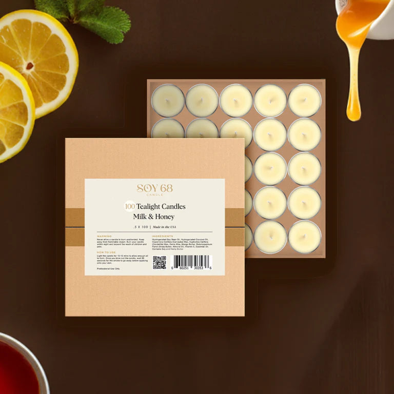 Soy 68 Round Tealight Moisturizer Candle (100 ct box)