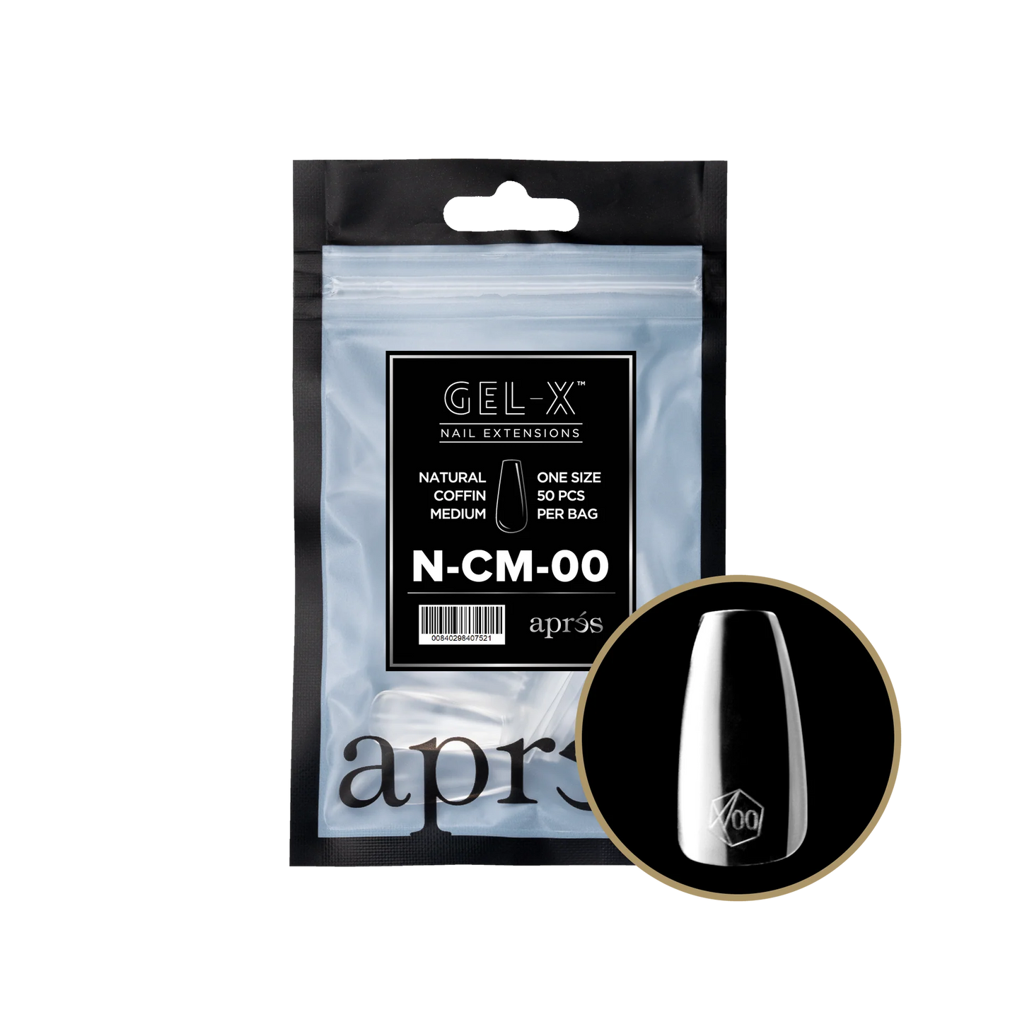 APRES Gel-X Natural Coffin Medium Refill