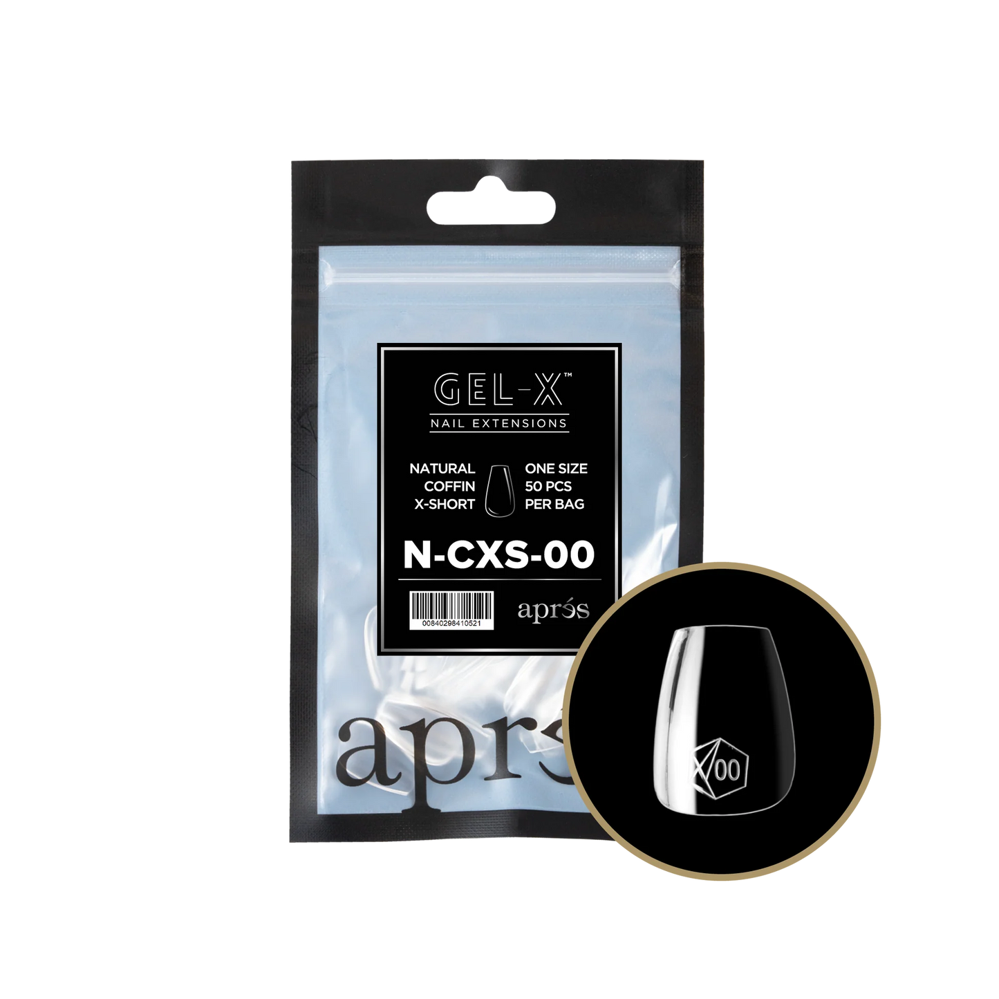 APRES Gel-X Natural Coffin Extra Short Refill