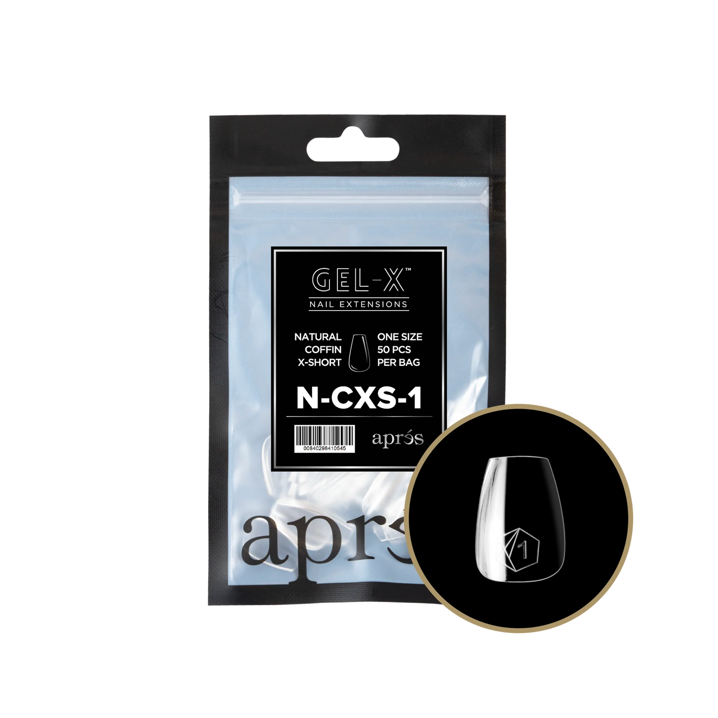 APRES Gel-X Natural Coffin Extra Short Refill
