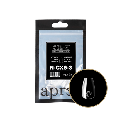 APRES Gel-X Natural Coffin Extra Short Refill