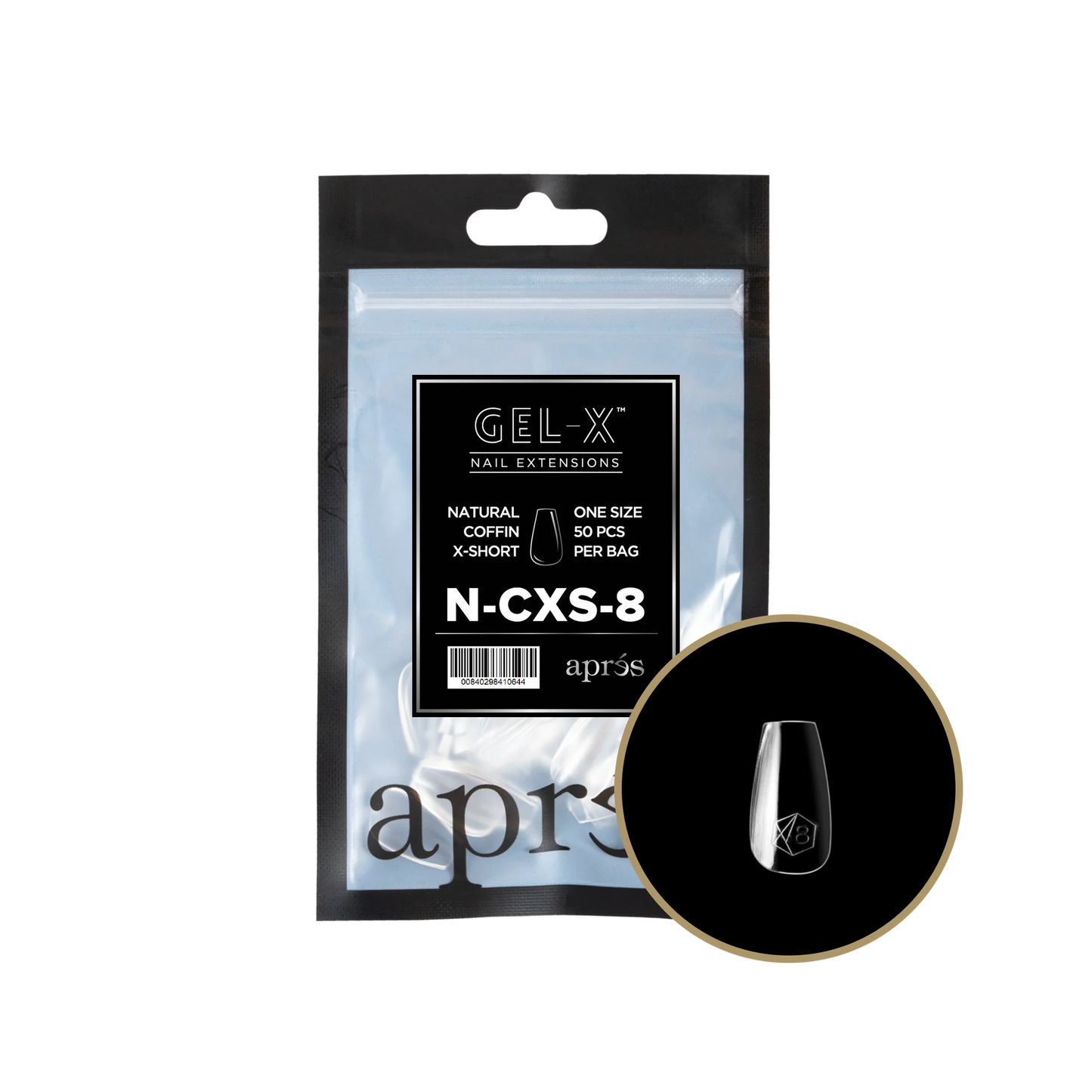 APRES Gel-X Natural Coffin Extra Short Refill