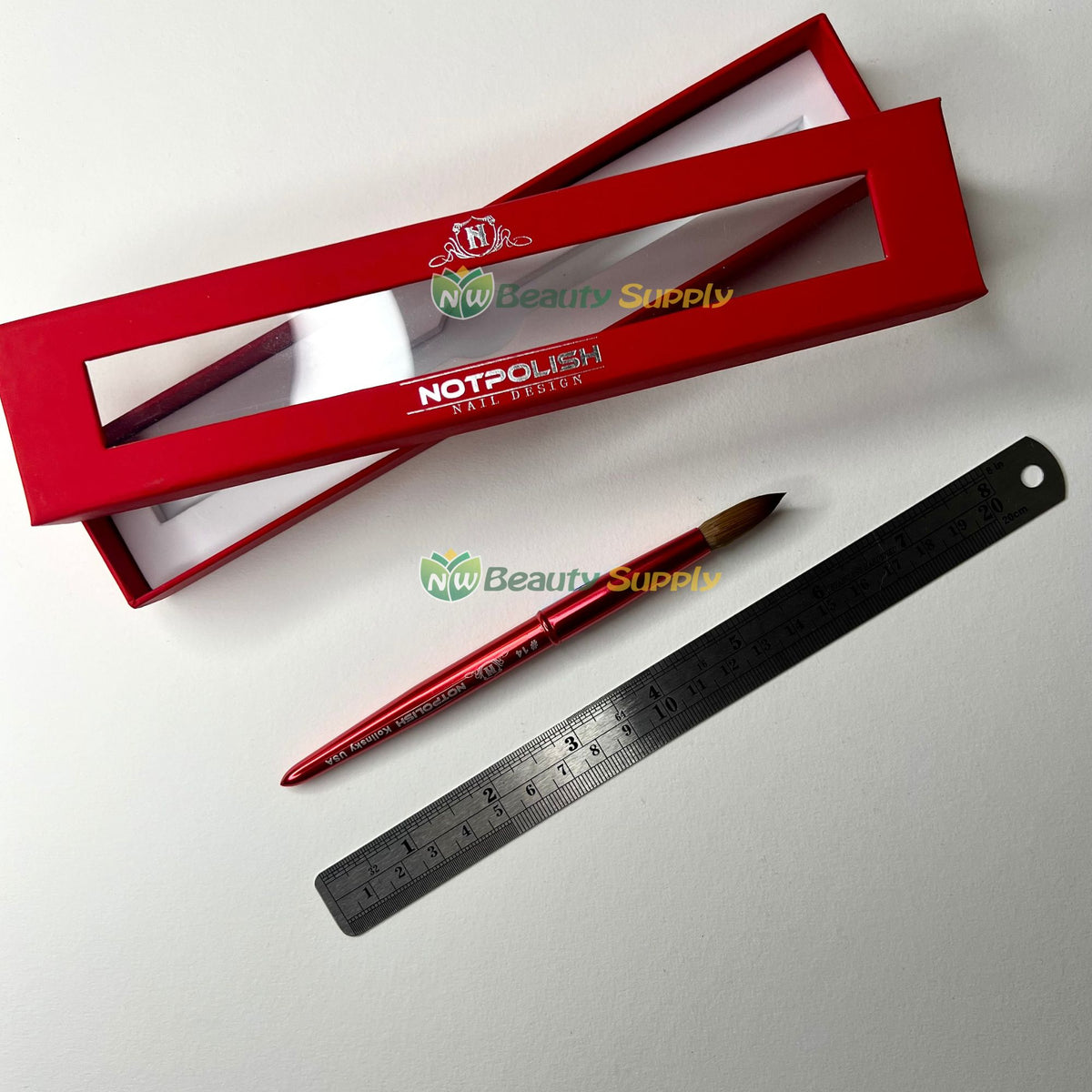 NP Red Aluminum Kolinsky Brush #14