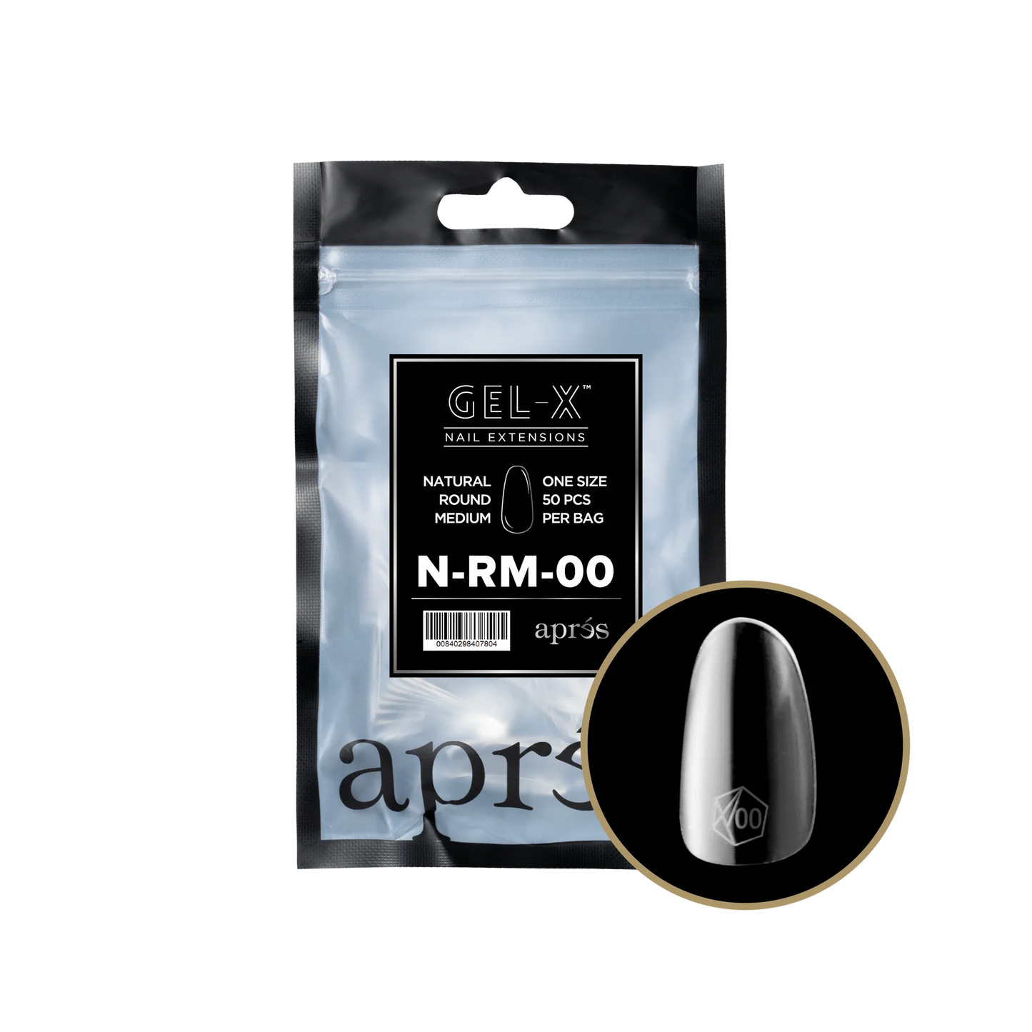 APRES Gel-X Natural Round Medium Refill