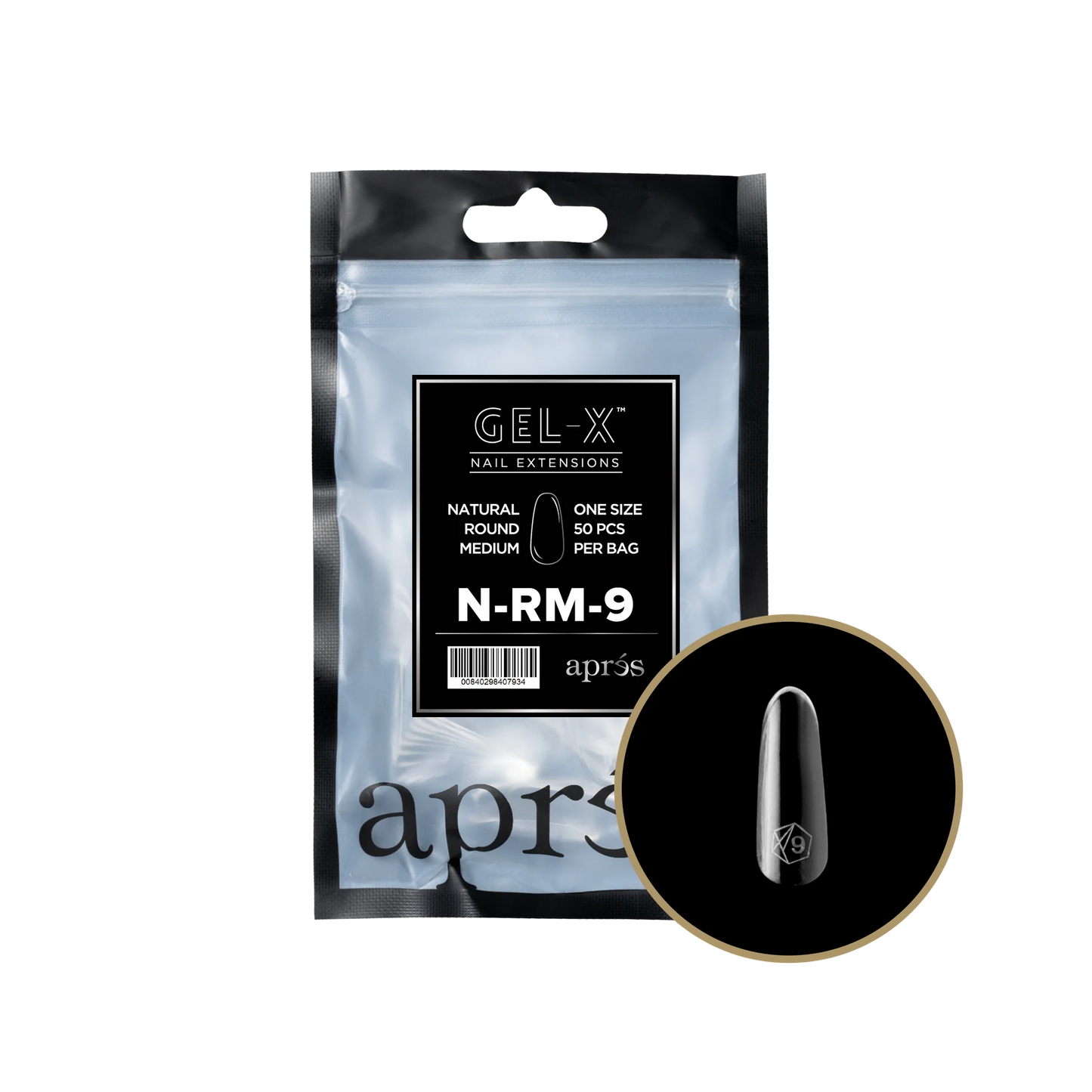 APRES Gel-X Natural Round Medium Refill