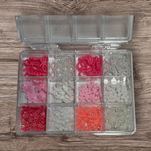 LIA 3D Nail Tray #1 12 slots (daisies, roses, beads)