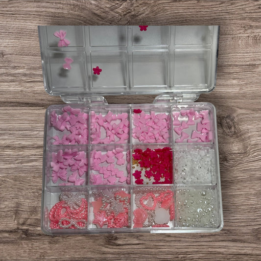 LIA 3D Nail Tray #3 12 slots (Bows, heart, star, pearl, daisies)