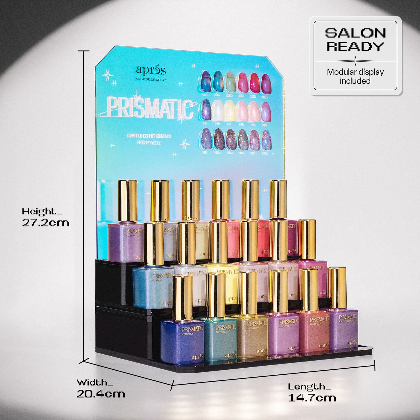 APRES Prismatic Gel Collection (18 Colors + Display)