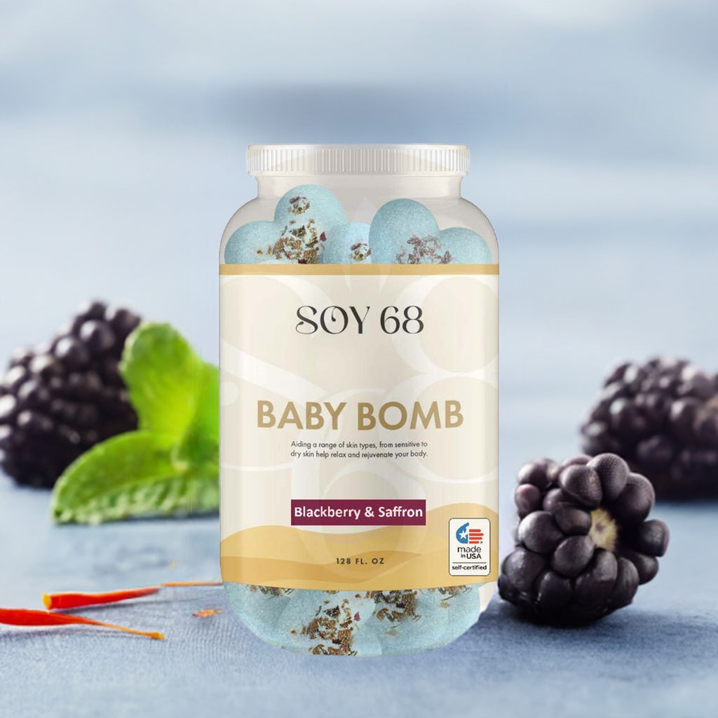 SOY 68 Heart Shaped Baby Bom Bath Soak (70 Each/Jar)