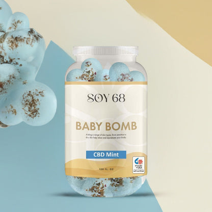 SOY 68 Heart Shaped Baby Bom Bath Soak (70 Each/Jar)