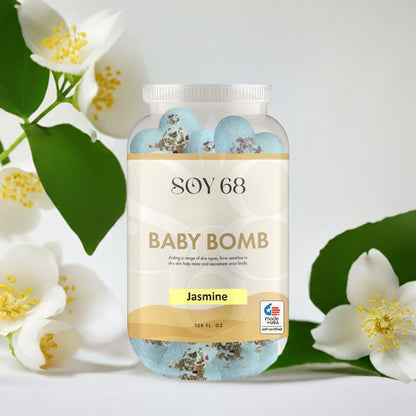 SOY 68 Heart Shaped Baby Bom Bath Soak (70 Each/Jar)