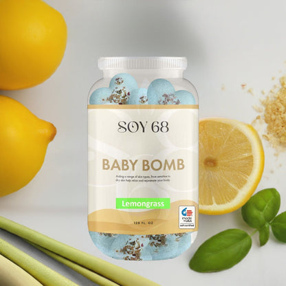 SOY 68 Heart Shaped Baby Bom Bath Soak (70 Each/Jar)