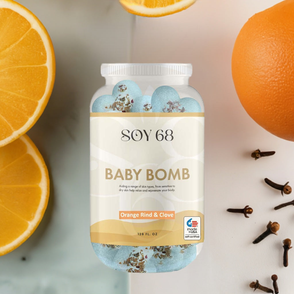SOY 68 Heart Shaped Baby Bom Bath Soak (70 Each/Jar)