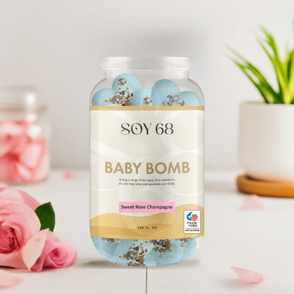 SOY 68 Heart Shaped Baby Bom Bath Soak (70 Each/Jar)
