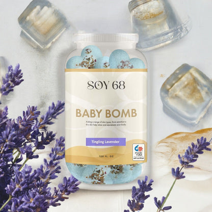 SOY 68 Heart Shaped Baby Bom Bath Soak (70 Each/Jar)