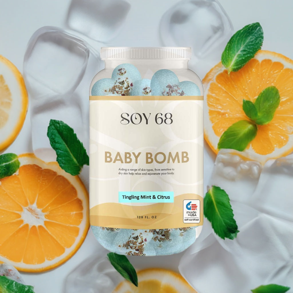 SOY 68 Heart Shaped Baby Bom Bath Soak (70 Each/Jar)