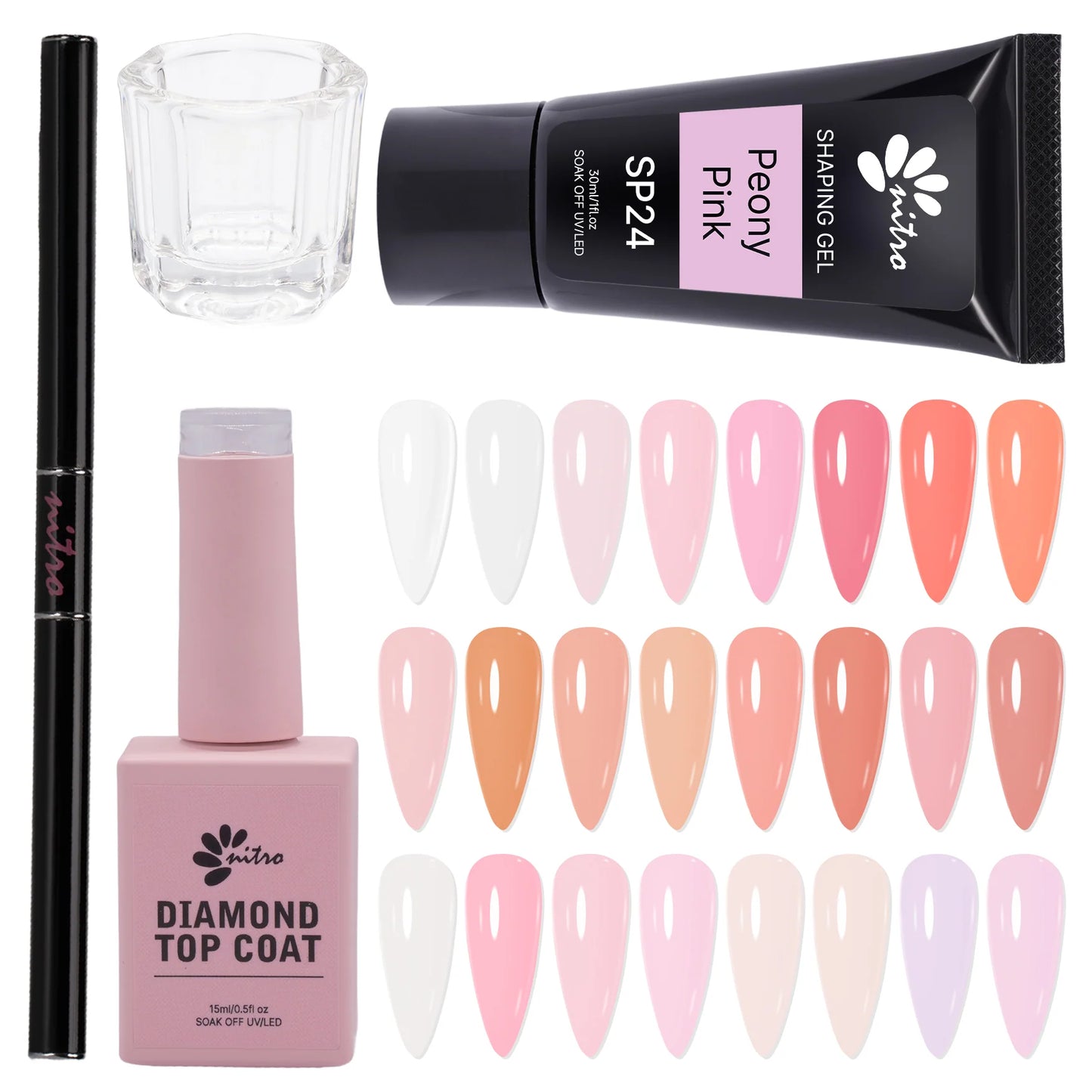 NITRO Shaping Gel SET 24 Colors, Polygel