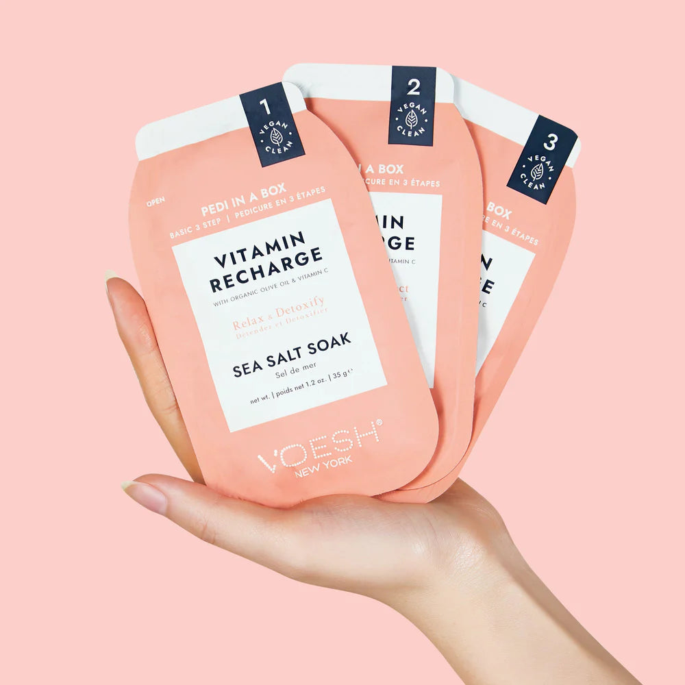Voesh Pedi in a Box Basic 3 Step - Vitamin Recharge 100/case