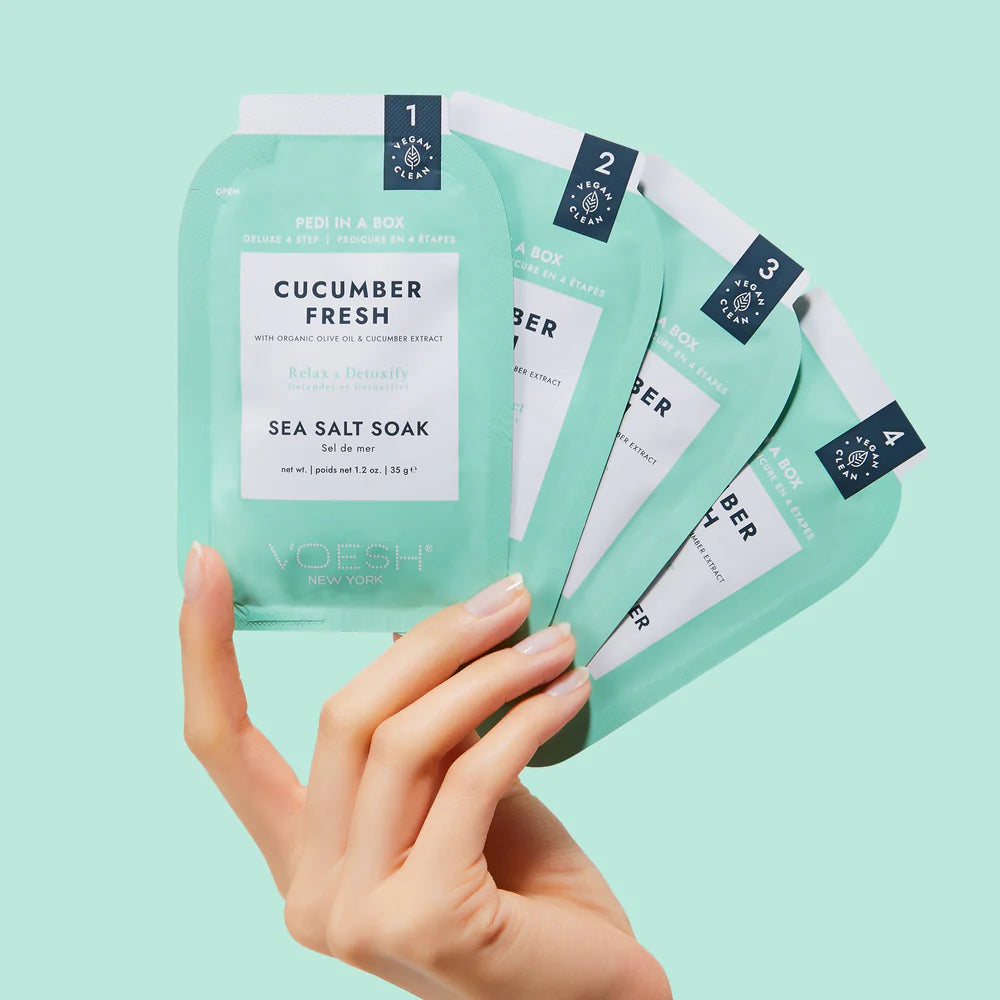 Voesh Pedi in a Box Deluxe 4 Step - Cucumber Fresh 50/case