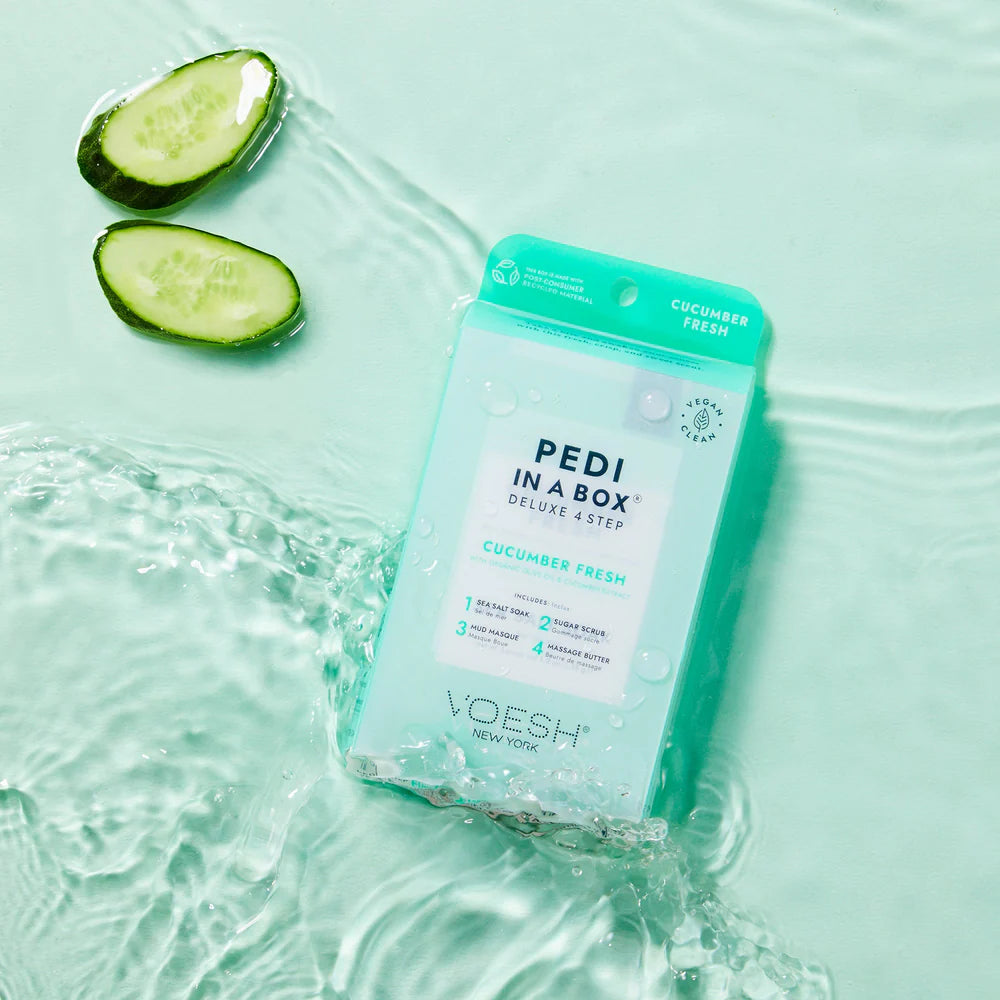 Voesh Pedi in a Box Deluxe 4 Step - Cucumber Fresh 50/case