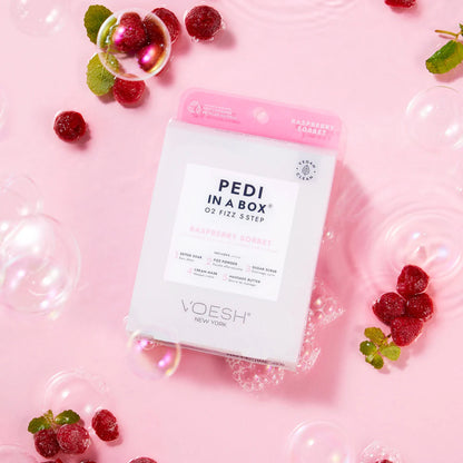Voesh Pedi in a Box O2 Fizz 5 Step - Raspberry Sorbet 50/case